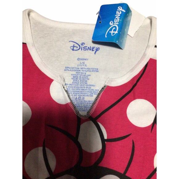 Disney Minnie Mouse T Shirt Girls Short Sleeve Size L 11/13 White Logo Cartoon - Picture 4 of 6